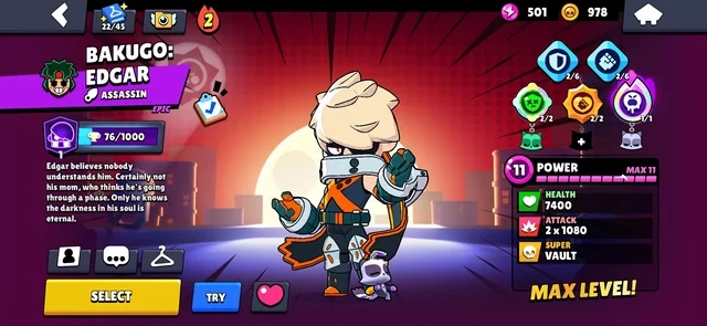 Skin de Bakugo Edgar Brawl Stars
