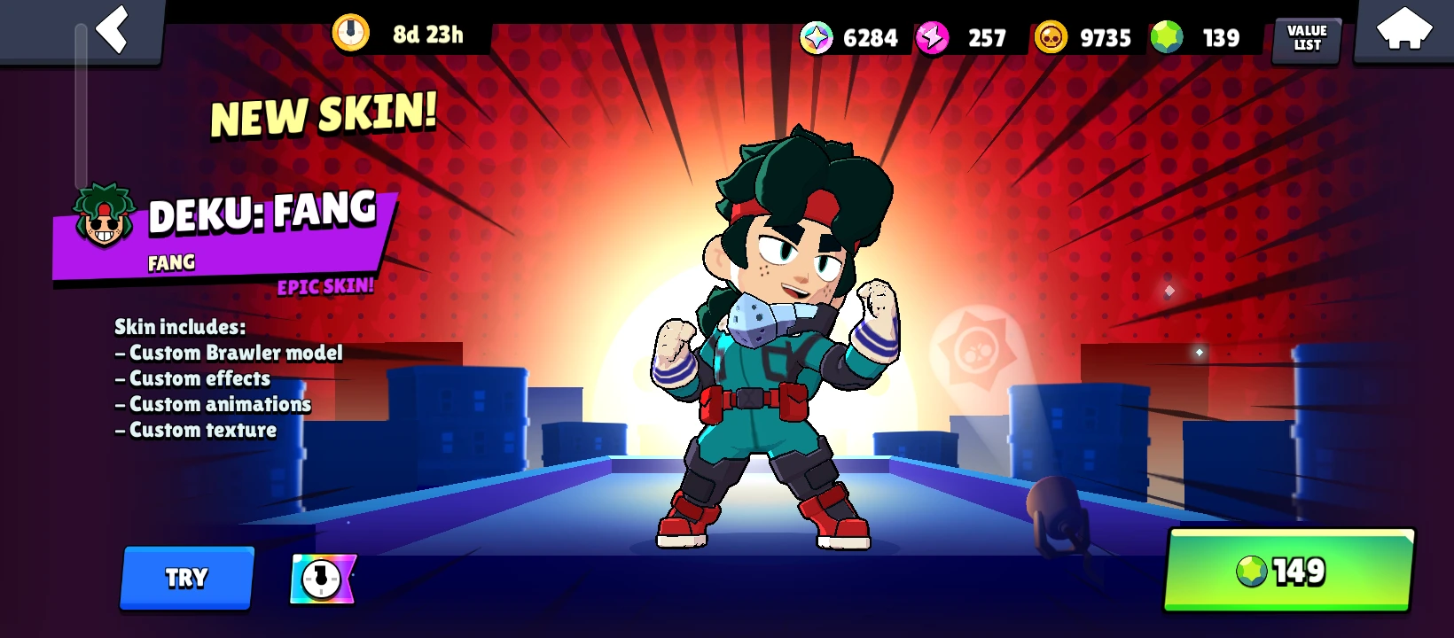 Skin de Deku en Brawl Stars